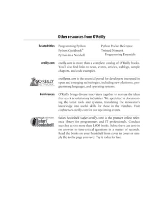 O Reilly Learning Python 3rd Edition | PDF