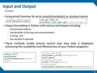 python print output using print() function ... The python fundamental introduction part 1 | PDF