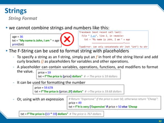 Python String Formatting Modifiers The python fundamental introduction part 1 | PDF