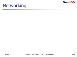 Networking
4-Jan-20 Copyright (c) SunilOS ( RAYS ) Technologies 100
 