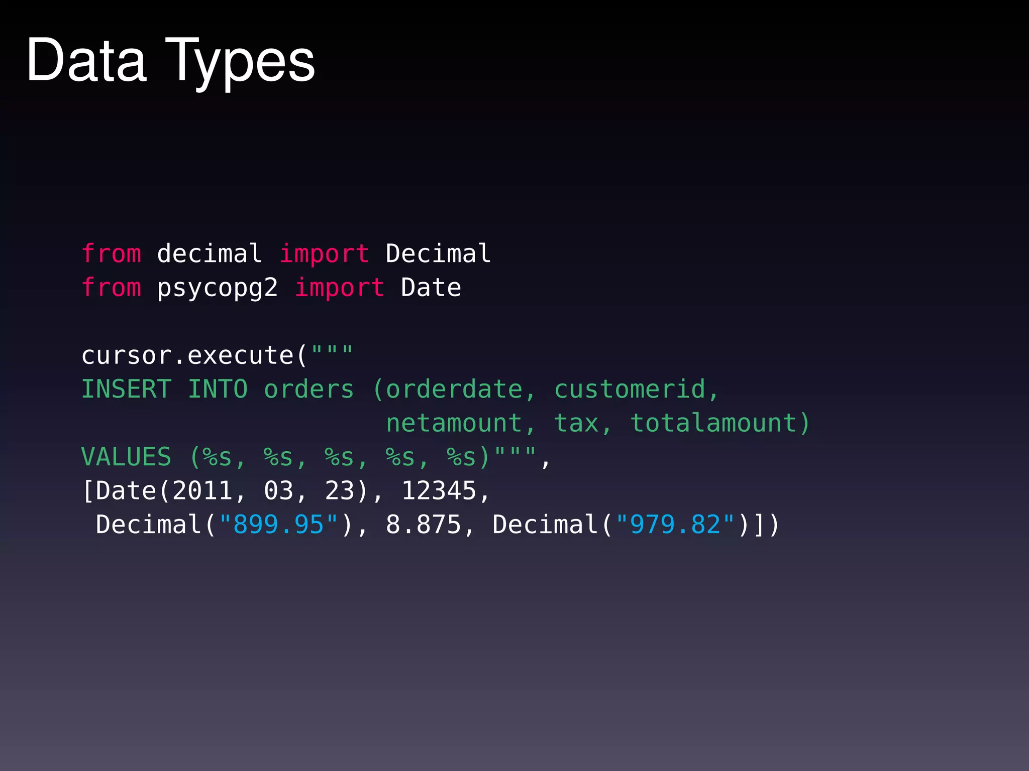 Programming with Python and PostgreSQL | PPT