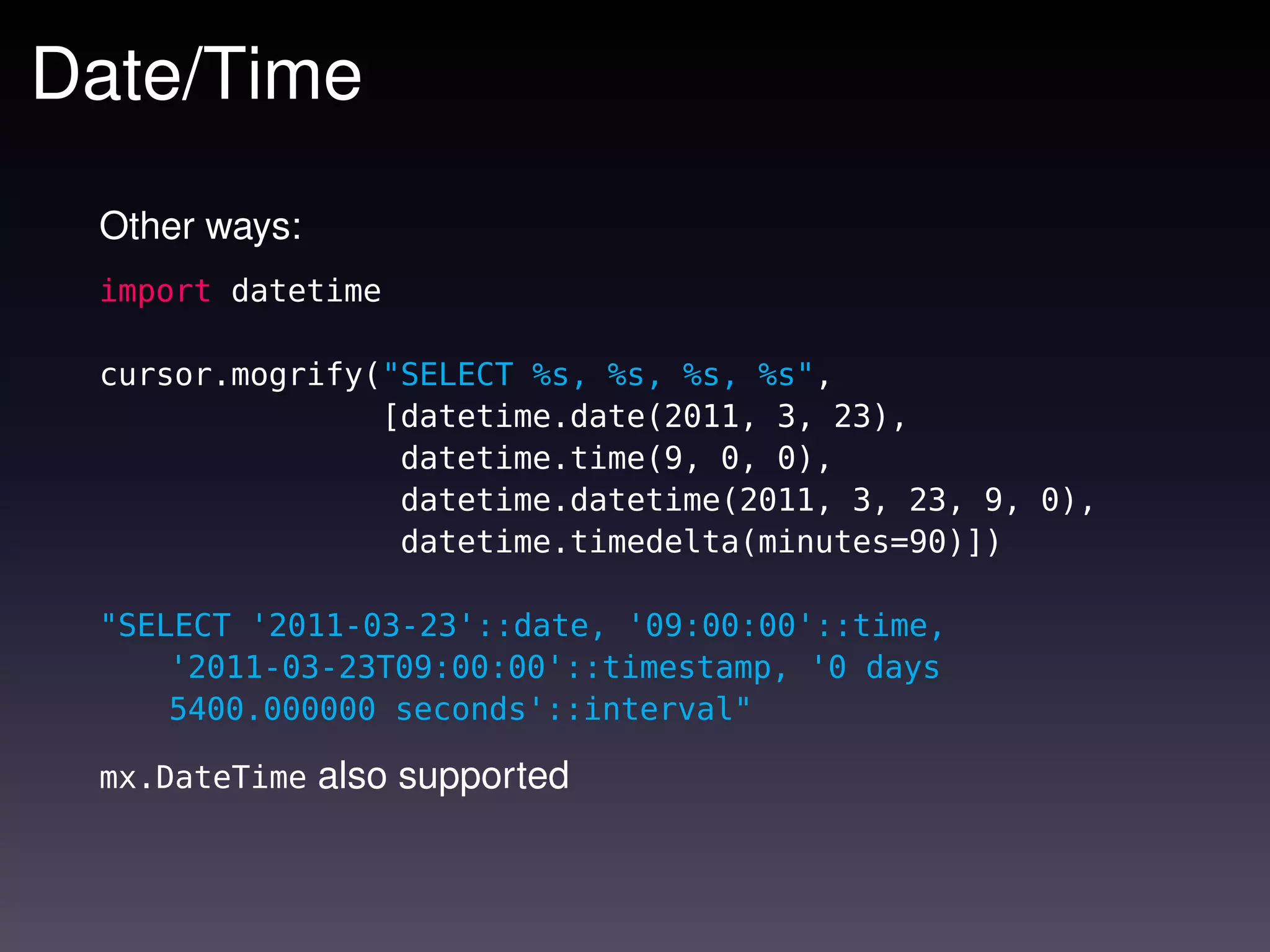 Programming with Python and PostgreSQL | PPT