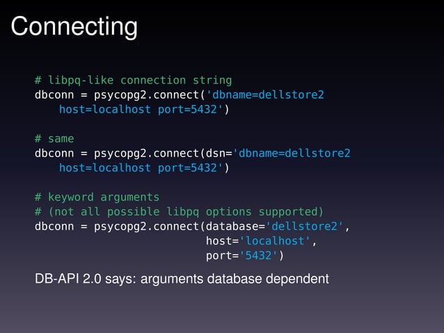 Programming with Python and PostgreSQL | PPT