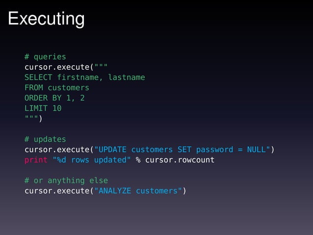 Programming with Python and PostgreSQL | PPT