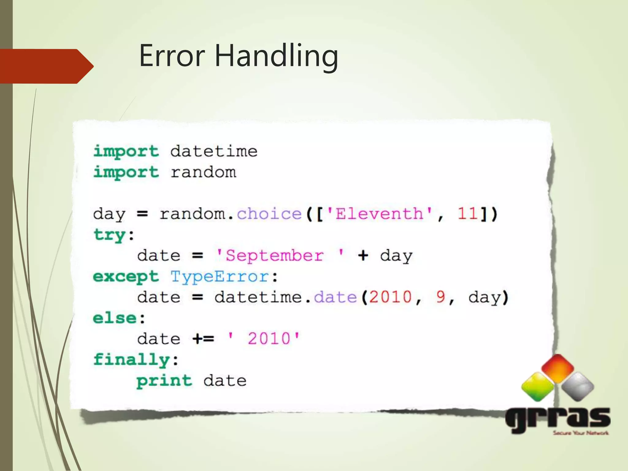 Error Handling
 