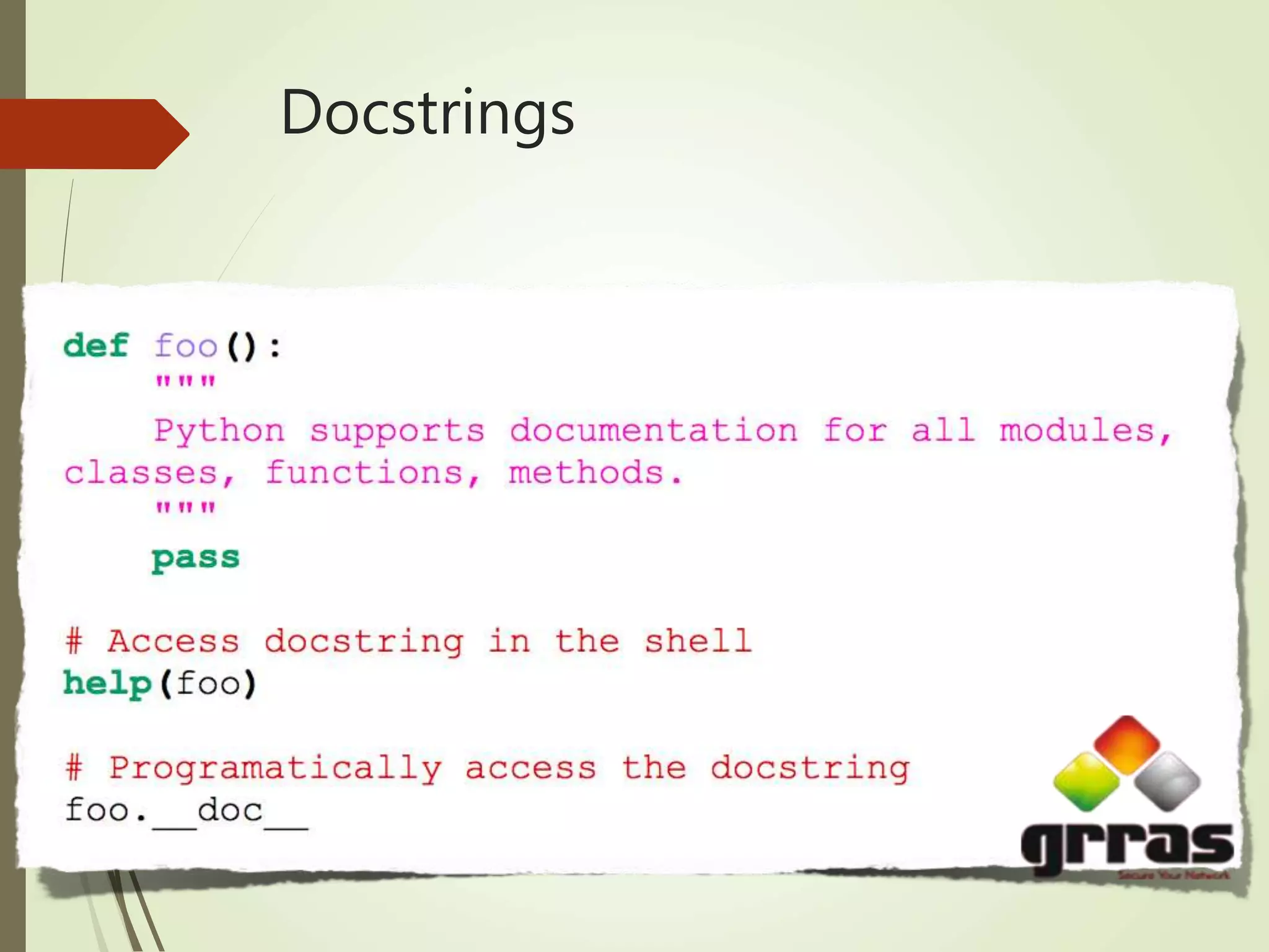 Docstrings
 