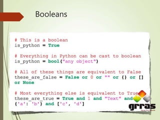 Booleans
 