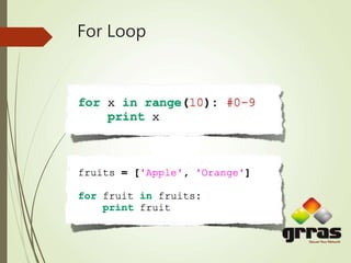 For Loop
 
