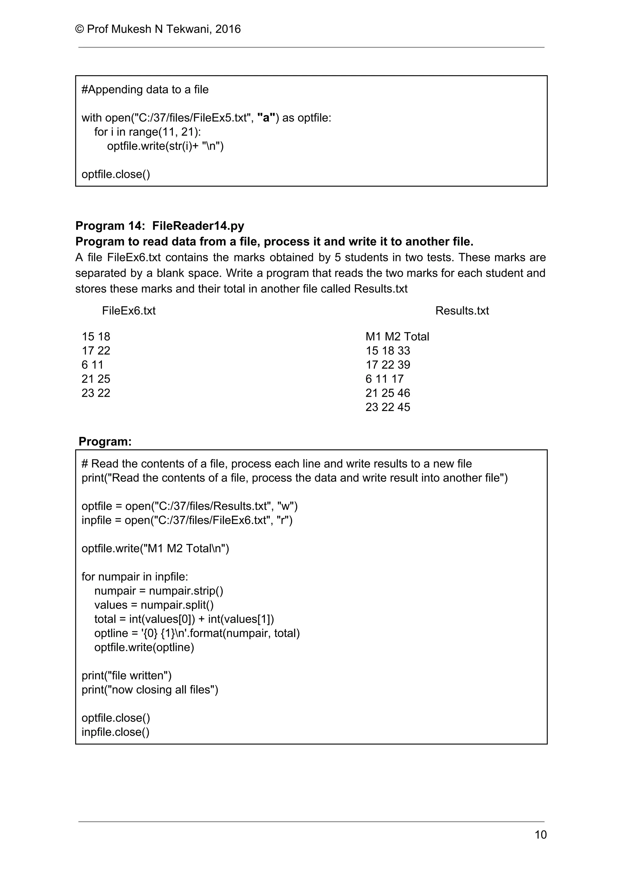 Python reading and writing files | PDF