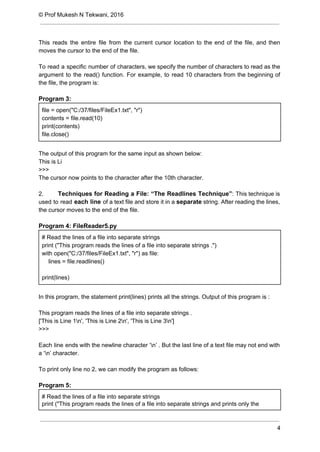 Python reading and writing files | PDF