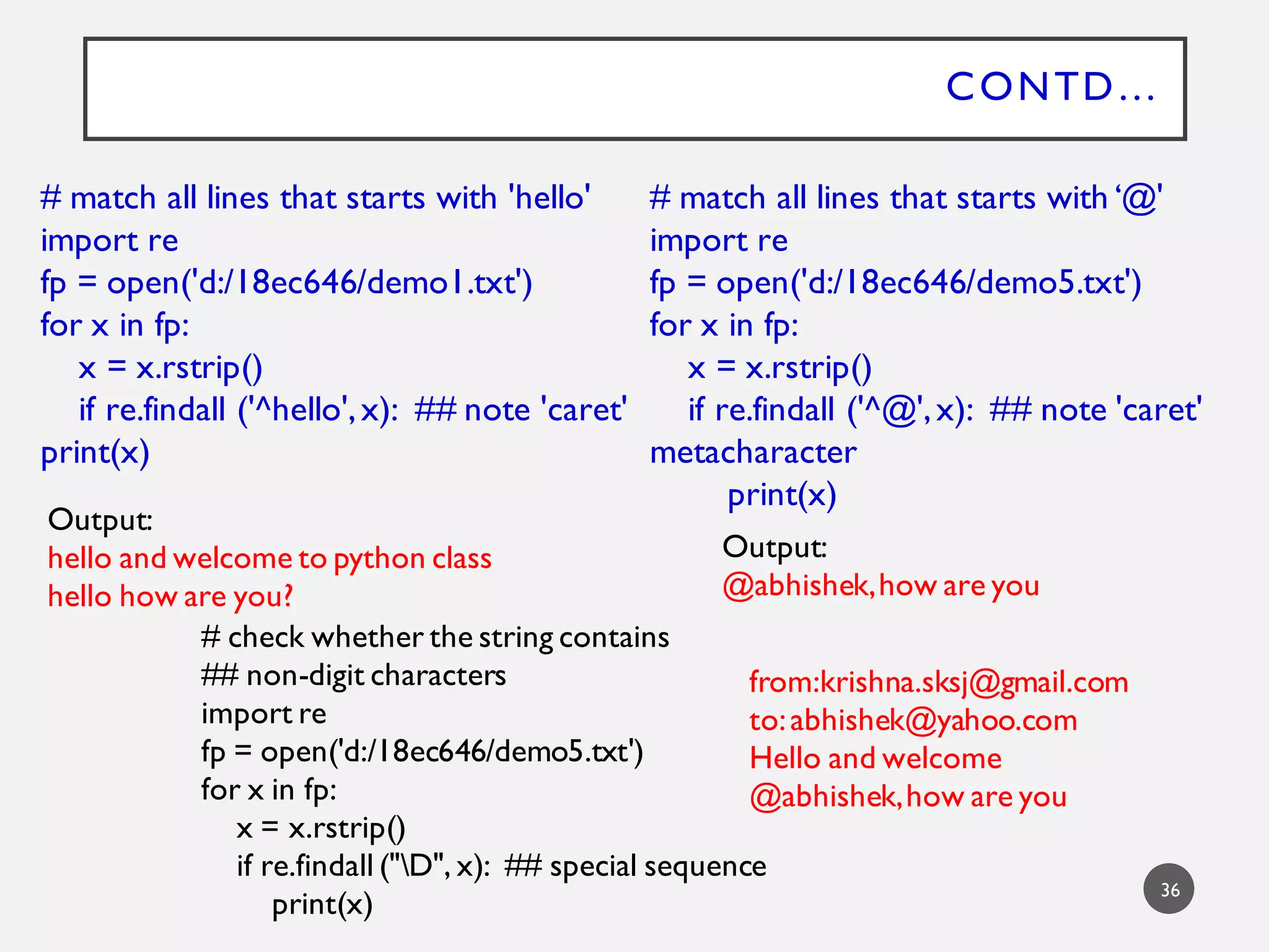 Python regular expressions | PPT