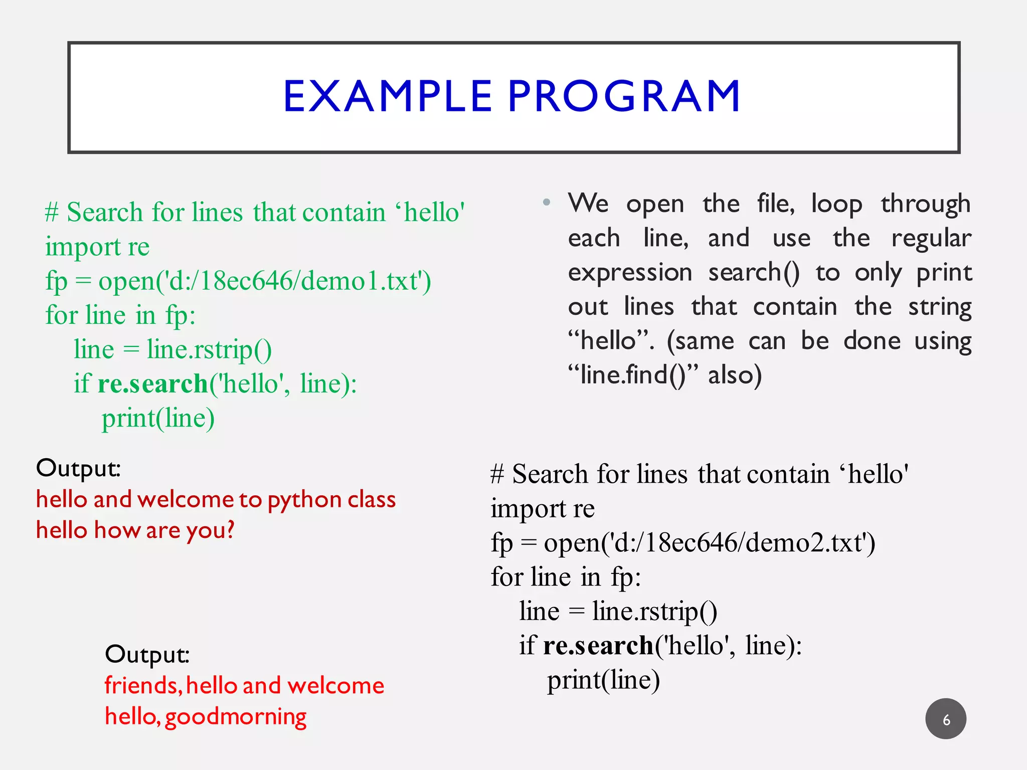 Python regular expressions | PPT