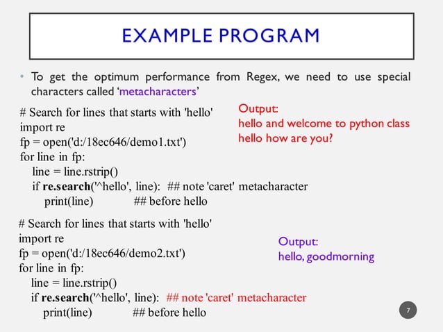 Python regular expressions | PPT