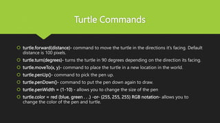 Programming in python-turtle-presentation | PPT