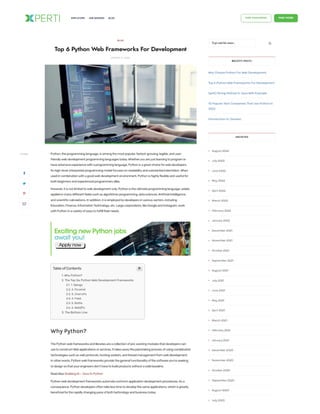 Top 6 Python Web Frameworks For Development | PDF