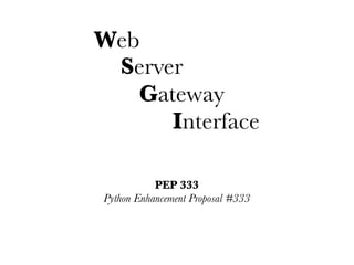 WSGI - PyCon Brasil 2008