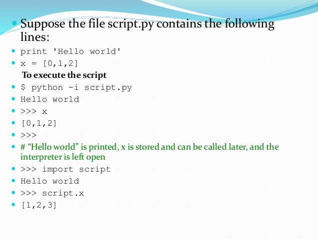 scripting in Python