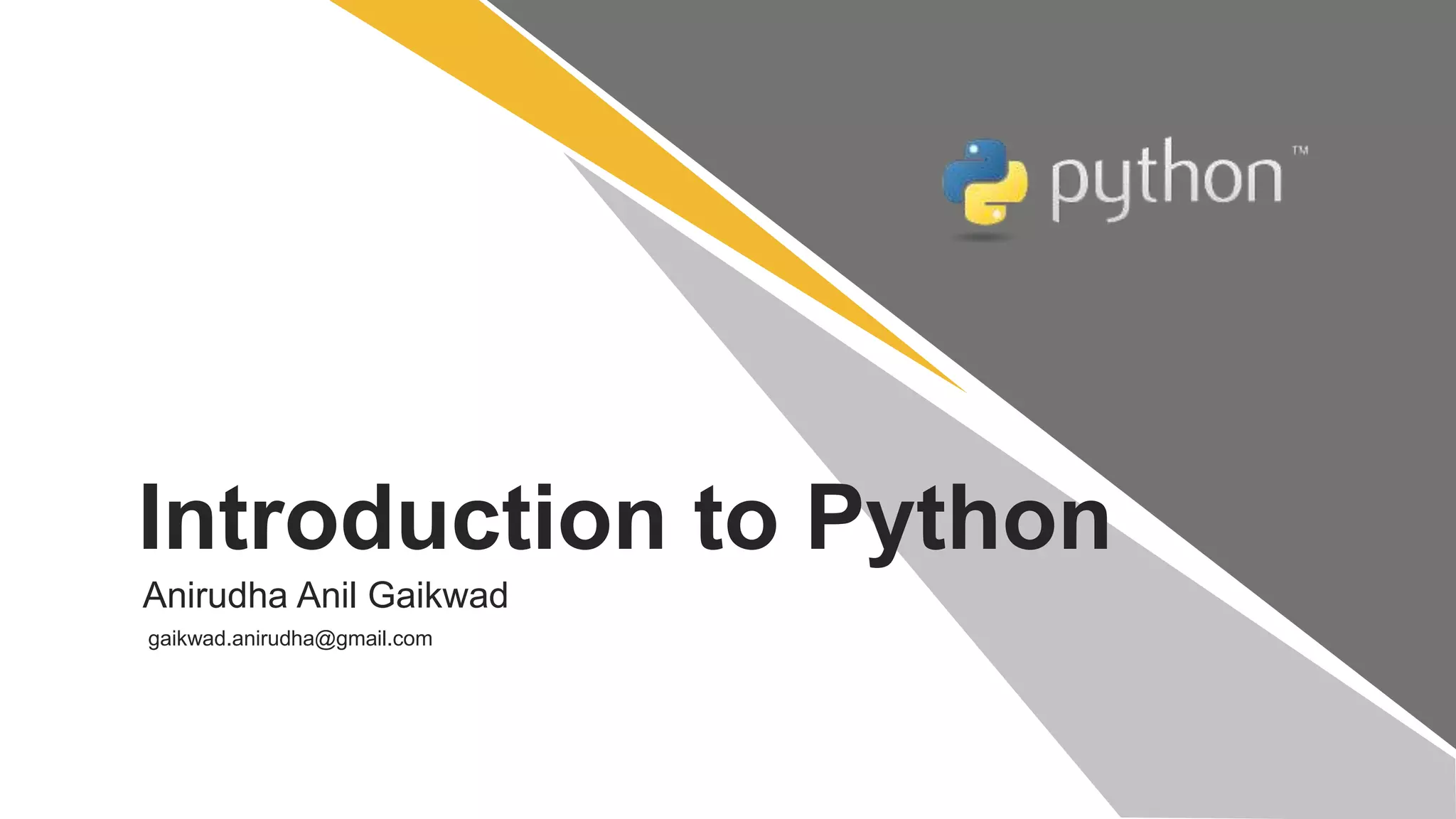 Introduction to python | PPTX