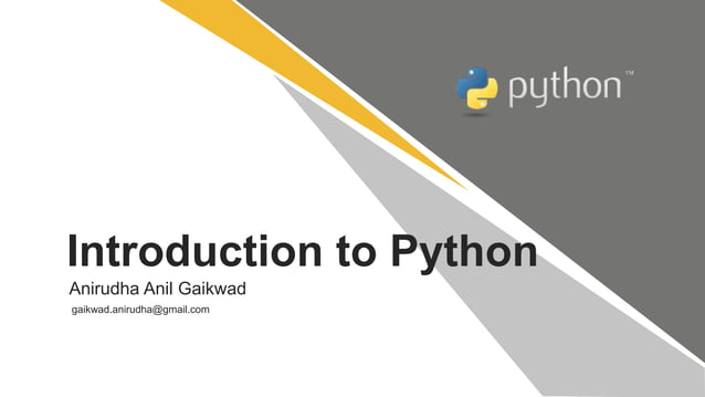 Introduction to python | PPTX