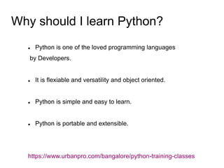Python Classes in Chennai | PPT
