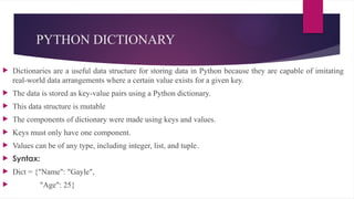 PYTHON ppt for 2 nd year students very useful | PPTX