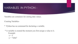 PYTHON ppt for 2 nd year students very useful | PPTX