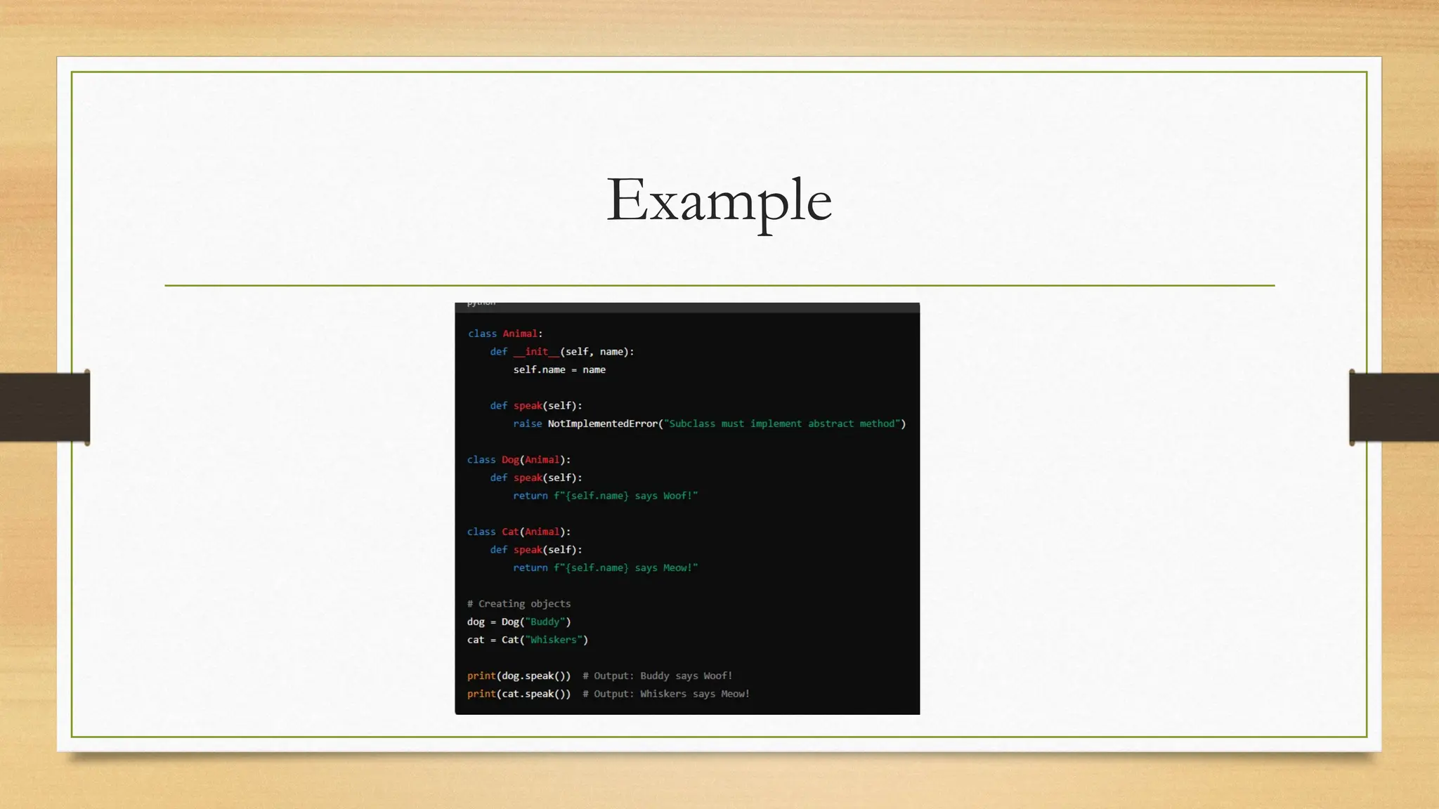 Example
 