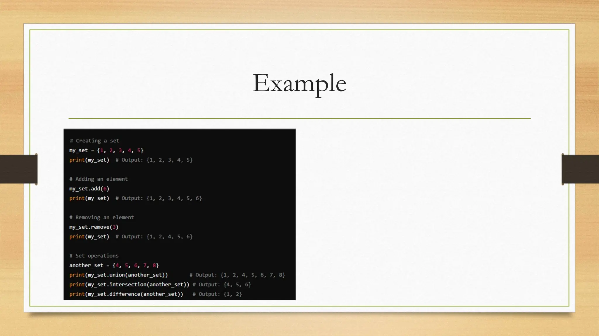 Example
 