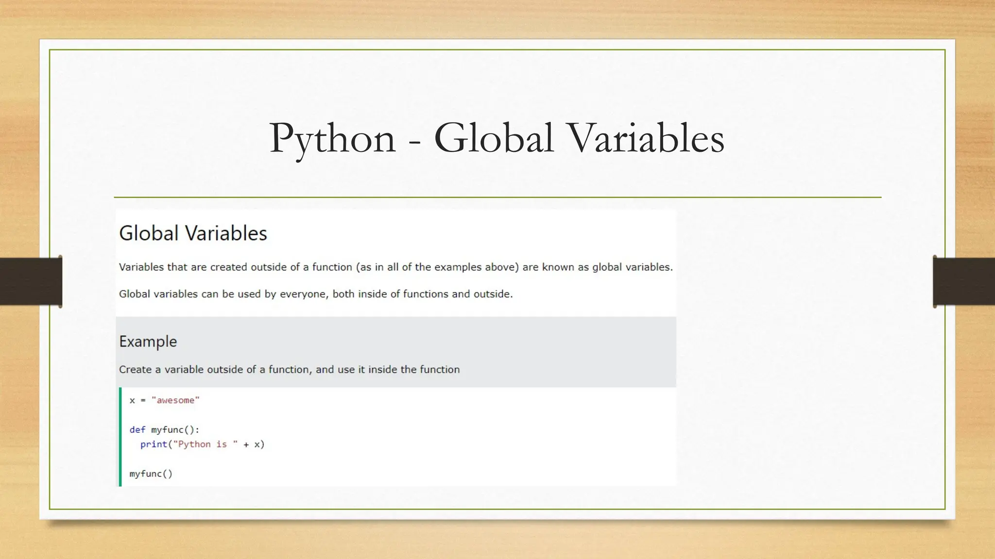 Python - Global Variables
 