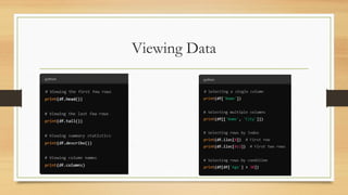Viewing Data
 