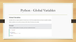 Python - Global Variables
 