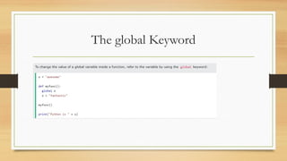The global Keyword
 