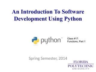 An Introduction To Python - Functions, Part 1 | PPT