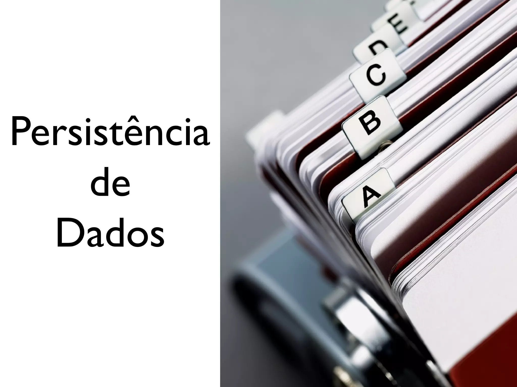 Persistência
     de
  Dados
 