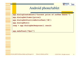 Python for the Mobile and Web | PDF