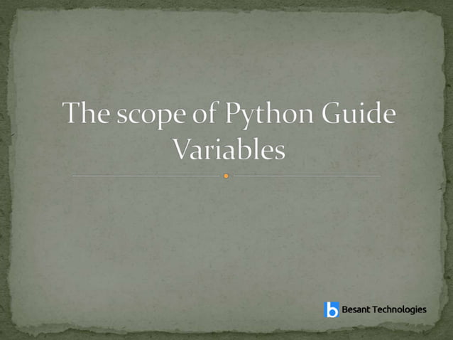 scope of python | PPT