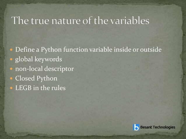 scope of python | PPT