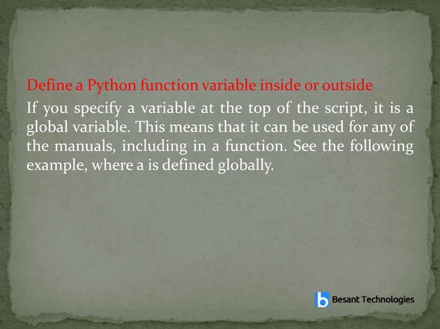 scope of python | PPT