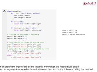 lf: an argument expected to be the instance from which the method was called
her: an argument expected to be an instance of the class, but not the one calling the method
 