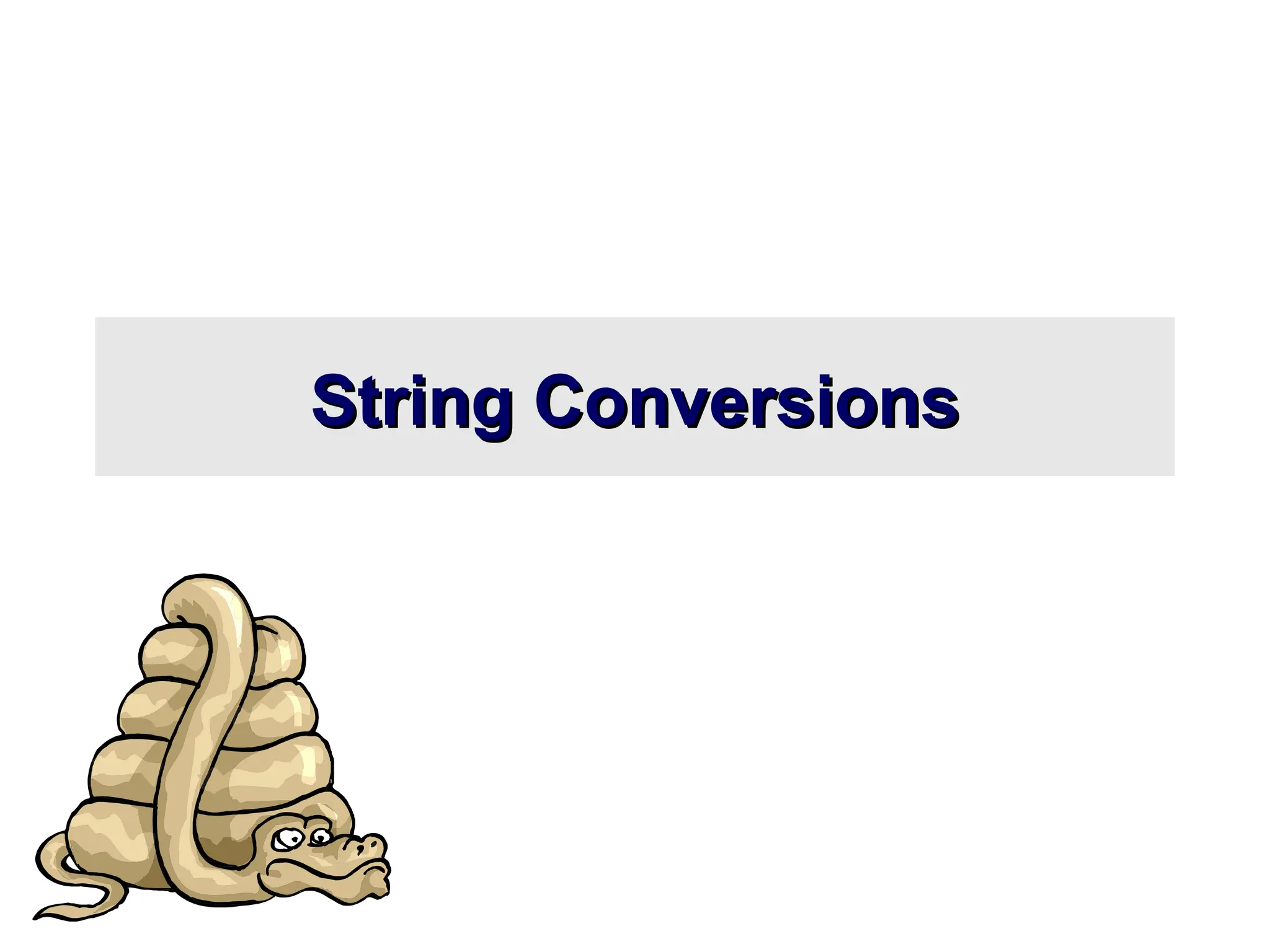 String Conversions String Conversions 