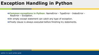 Python 3.x quick syntax guide | PPT