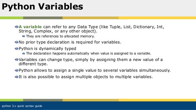  Python 3.x quick syntax guide