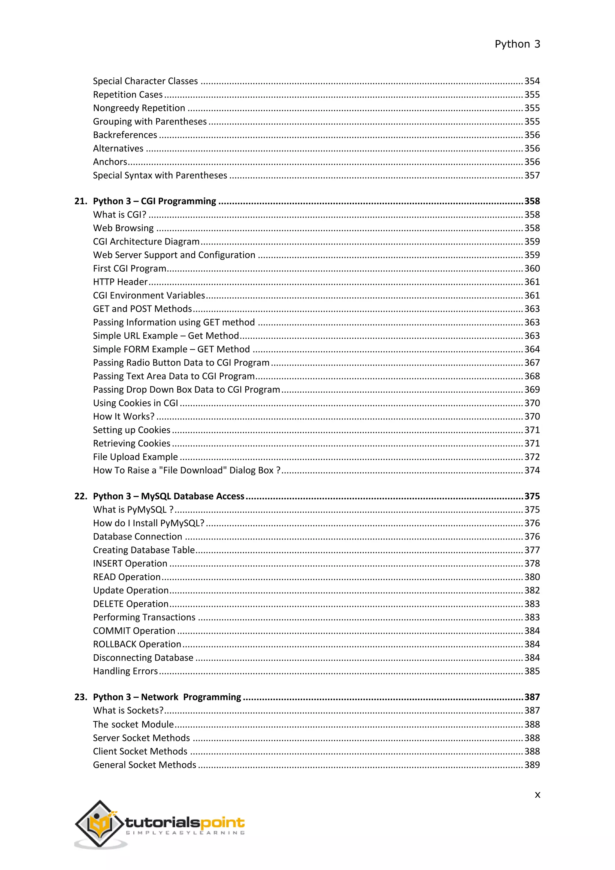 Python 3 - Tutorialspoint Full Cource Book.pdf | Programming Languages ...