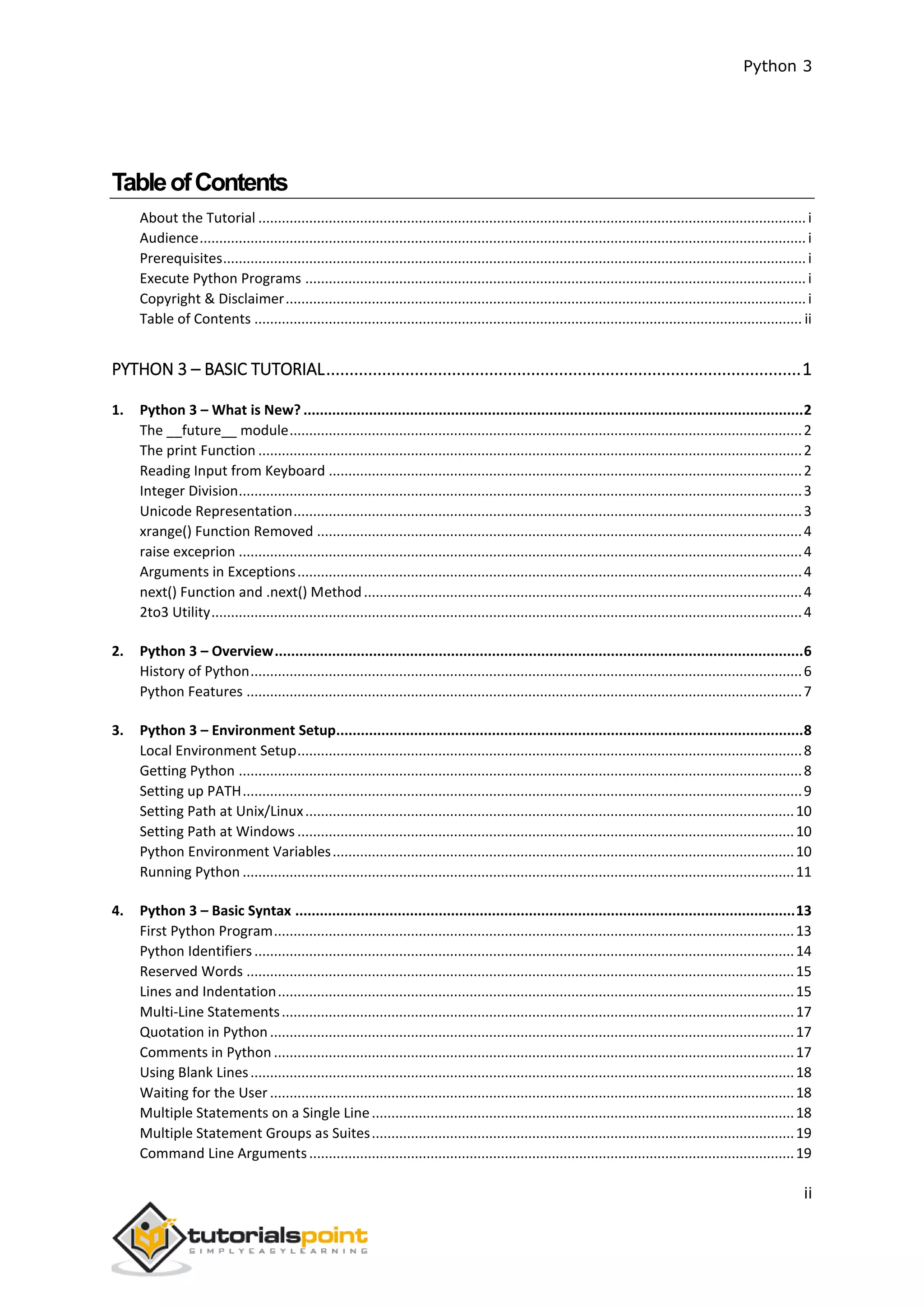 Python 3 - Tutorialspoint Full Cource Book.pdf | Programming Languages ...