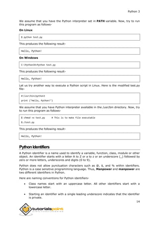 Python 3 - Tutorialspoint Full Cource Book.pdf | Programming Languages ...