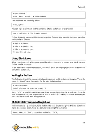 Python 3 - Tutorialspoint Full Cource Book.pdf | Programming Languages ...