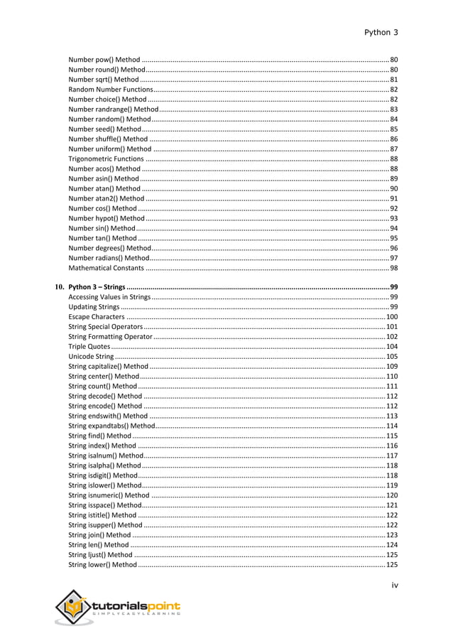 Python 3 - Tutorialspoint Full Cource Book.pdf | Programming Languages ...
