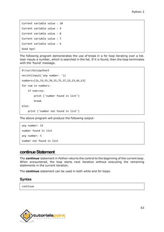 Python 3 - Tutorialspoint Full Cource Book.pdf | Programming Languages ...