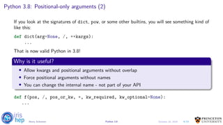 PyHEP 2019: Python 3.8 | PPT