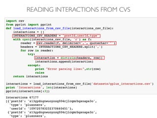 READING INTERACTIONS FROM CVS
 